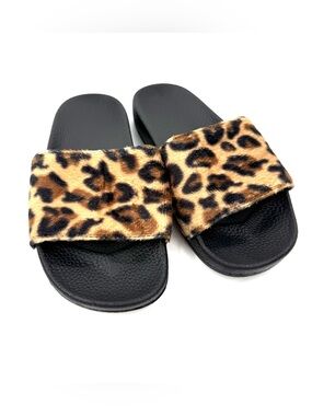Animal Print Slipper Leopard Flip Flops Slip On Shoes Flat Sandals Summer Sandal